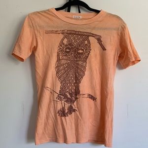 Vintage printed tee orange OWL